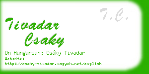 tivadar csaky business card