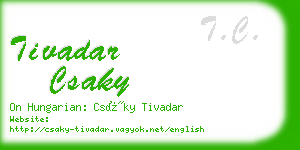 tivadar csaky business card